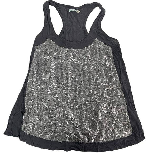 Urban Outfitters Kimchi Blue Tank Top Women Medium Grey Sequined Racerback Y2K - Picture 1 of 7